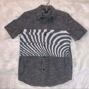 Volcom Boys Grey Short-Sleeve Button Down Shirt 12